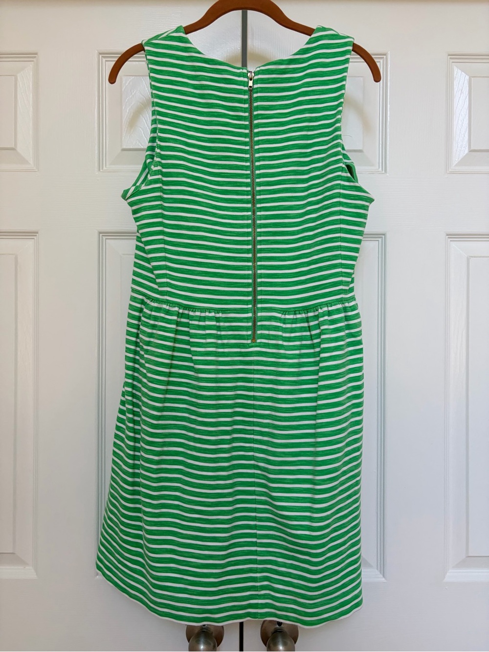J. Crew Factory Green and White Striped Sleeveless Mini Dress - Picture 5 of 5